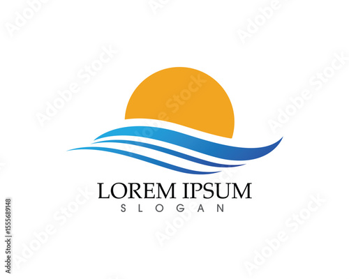 Waves beach logo and symbols template icons