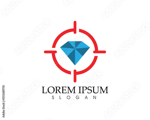 Diamond search insurane  Logo Template vector icons