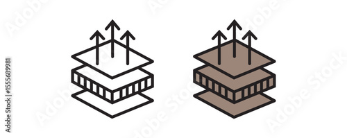 Insulation icon in black and colored style.insulation icon
