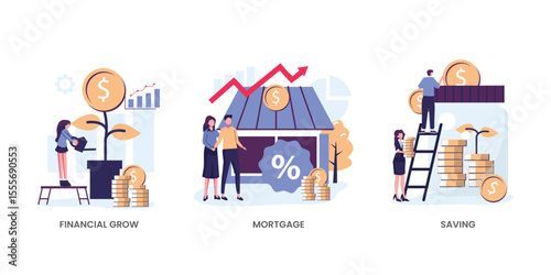 various finance flat style illustration vector design