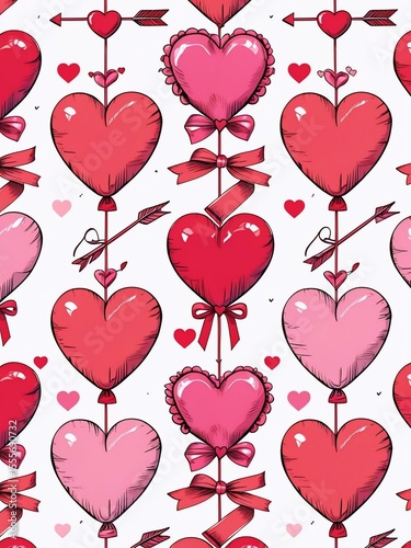 Beautiful Valentine Hearts and Arrows Engaging Romantic Design Motif