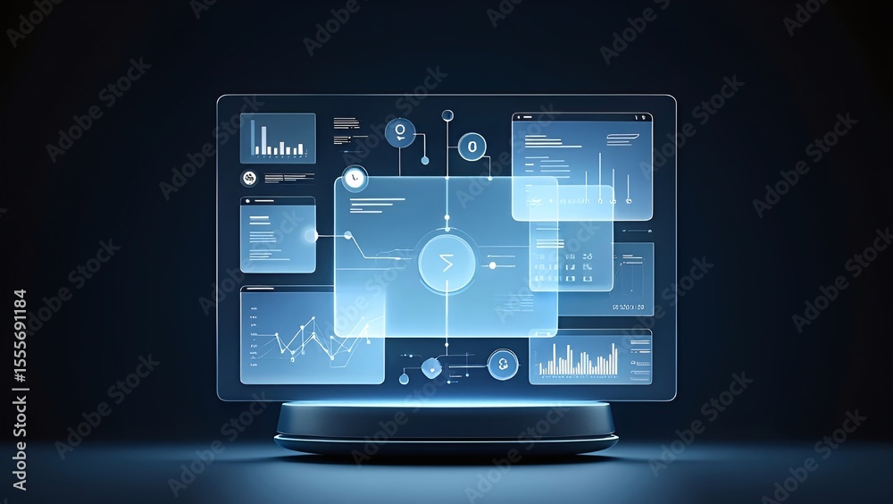 Fototapeta premium Digital tablet PC screen displaying social network icons for business communication