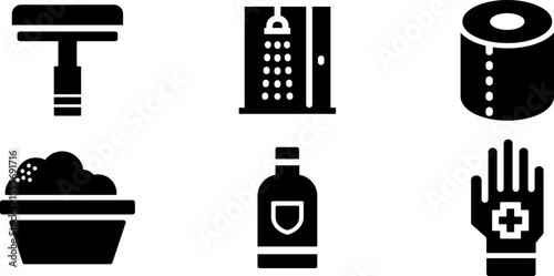 Modern Rounded Filled Hygiene Routinel Icon Set