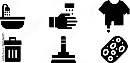Modern Rounded Filled Hygiene Routinel Icon Set
