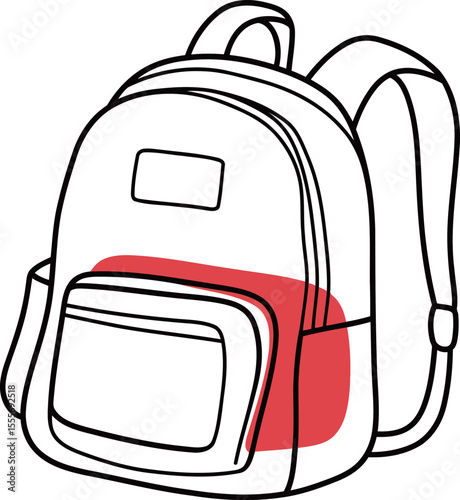 Simple Backpack Design with Red Accent