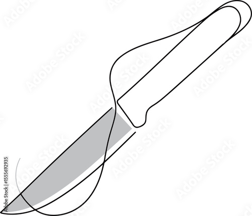 Simple Knife Illustration with Sharp Blade and Ergonomic Handle