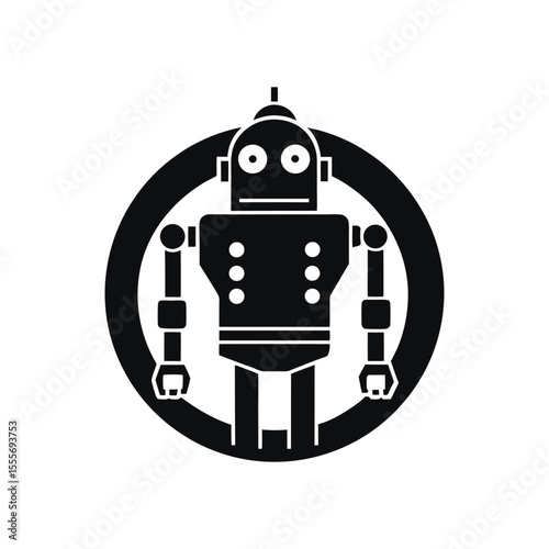Futuristic Robot, Head, Icon, Set, Logo Design for AI and Automation