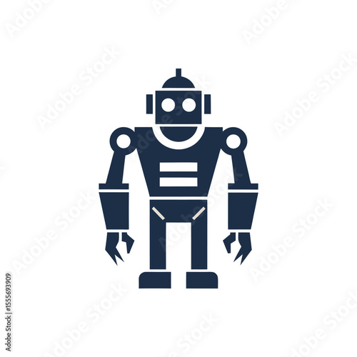Futuristic Robot, Head, Icon, Set, Logo Design for AI and Automation