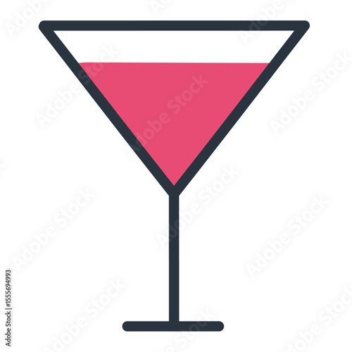 Cosmopolitan cocktail vector color illustration icon. Simple image of festive alcoholic drink
