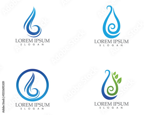 Water drop nature logo and symbols template icons app..
