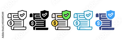 Insurance Claim Icon Set Multiple Style Collection