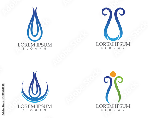 Water drop nature logo and symbols template icons app..