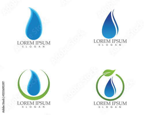 Water drop nature logo and symbols template icons app..