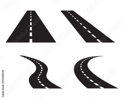 Road, highway isolated on white background. Vector