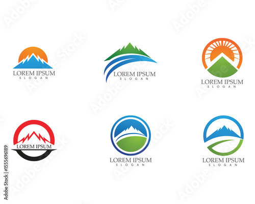 Mountain nature landscape  logo and symbols  icons template