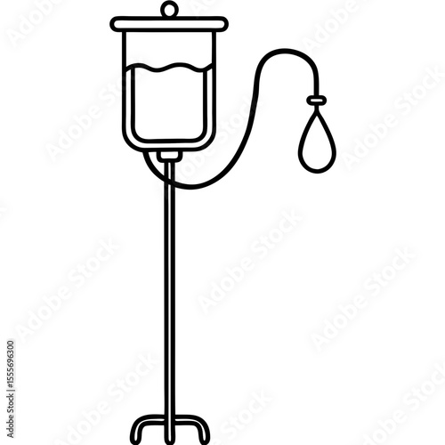 Medical IV Drip Line Art Vector