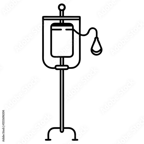 Medical IV Drip Line Art Vector