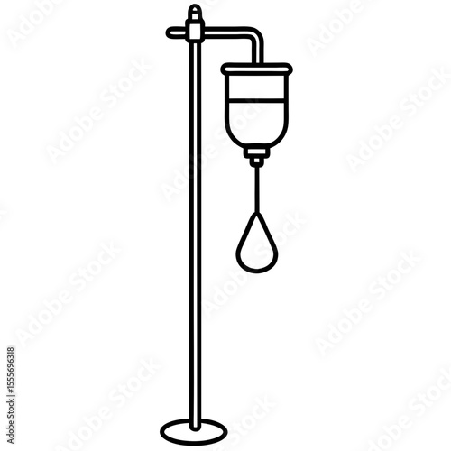 Medical IV Drip Line Art Vector