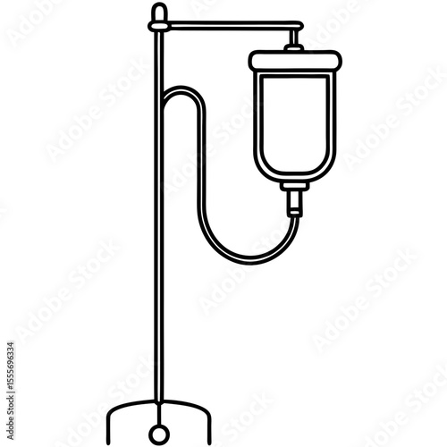 Medical IV Drip Line Art Vector