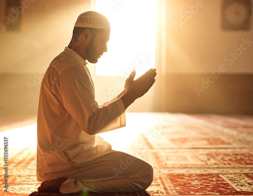 Man praying in a mosque