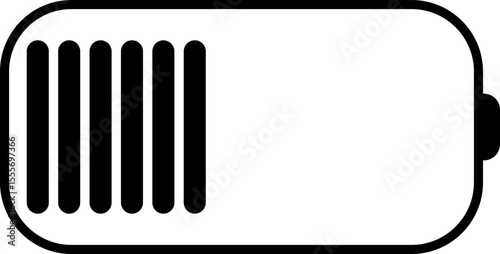 Battery charging icon. Silhouette design element related to mobile vector isolated on transparent background, animated charging low to full charge. lighting power symbol for web and app