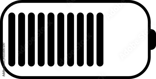 Battery charging icon. Silhouette design element related to mobile vector isolated on transparent background, animated charging low to full charge. lighting power symbol for web and app