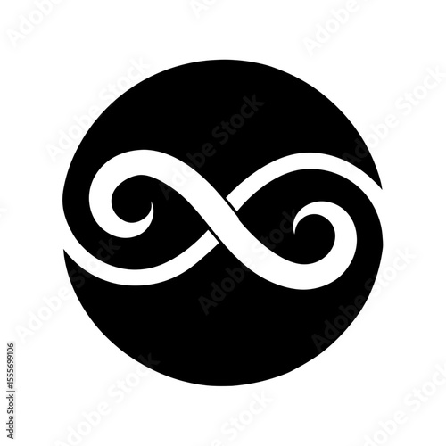 Minimal Loop Divider With Symmetrical Swirls For Decor Vector Illustration