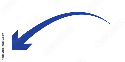 Long curve arrow icon. Long arrow. Curved arrow icon isolated on white background. Long curve arrow icon vector illustration.