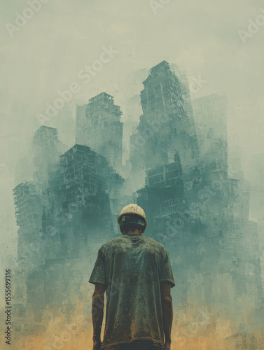 construction worker standing at construction site