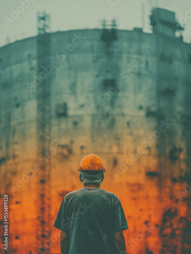 construction worker standing at construction site