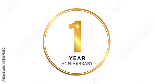 Golden 1 Year Anniversary Logo on Black Background 1.