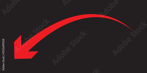 Long curve arrow icon. Long arrow. Curved arrow icon isolated on white background. Long curve arrow icon vector illustration.