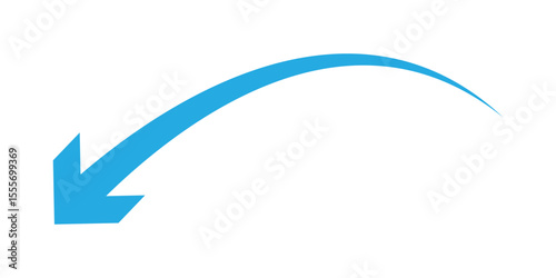 Long curve arrow icon. Long arrow. Curved arrow icon isolated on white background. Long curve arrow icon vector illustration.