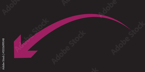 Long curve arrow icon. Long arrow. Curved arrow icon isolated on white background. Long curve arrow icon vector illustration.