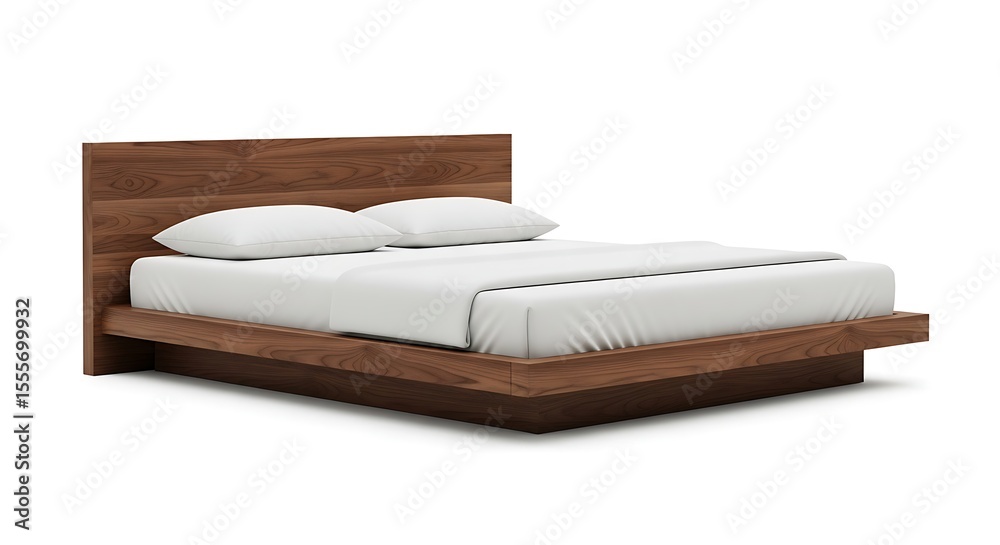 Obraz premium Modern wooden platform bed