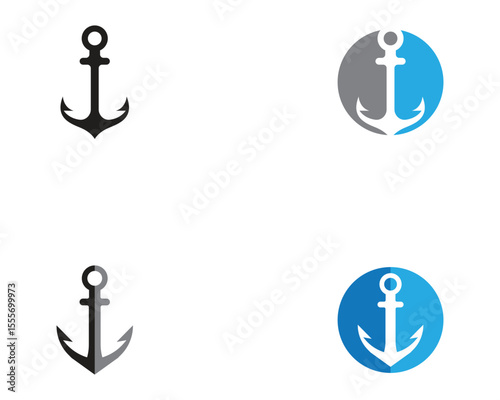 anchor logo and symbol template vector icons app