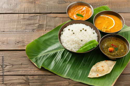 south indian meals on banana leaf