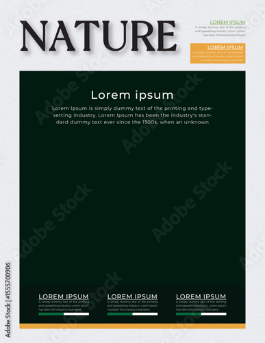 Nature's Essence – The Green Awakening, Verdant Serenity: A Lush Botanical Escape Cover Desgin, Magazine design poster design