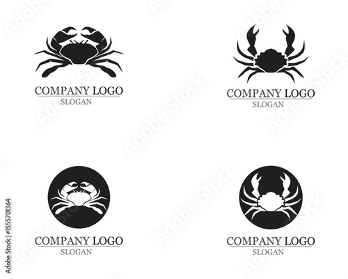 crab silhouettes on the white background icons