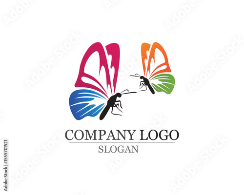 Butterfly conceptual simple, colorful icon. Logo. Vector