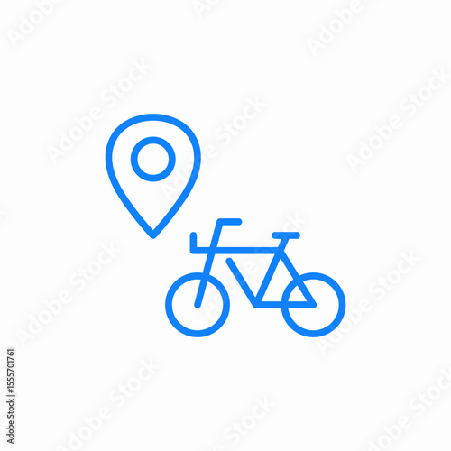 bicycle location icon sign vector