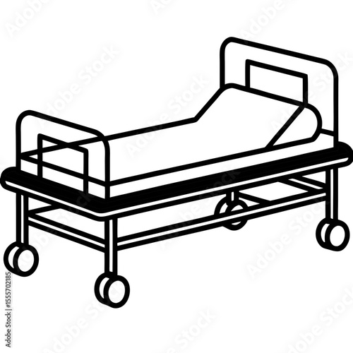 Modern Hospital Bed Vector Art