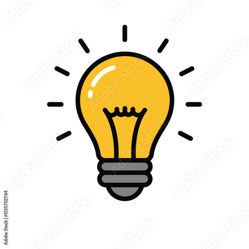 Orange electric bulb icon