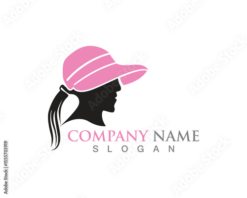 Hat woman vector symbols logo black color
