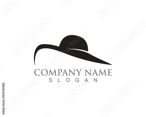 Hat woman vector symbols logo black color