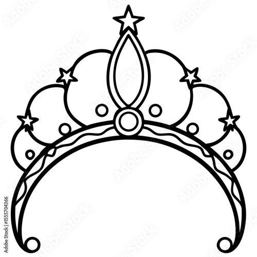 Moonlit Tiara Charm – Vector Art