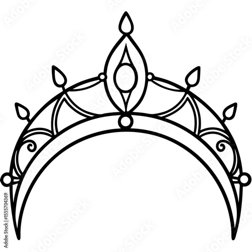 Moonlit Tiara Charm – Vector Art