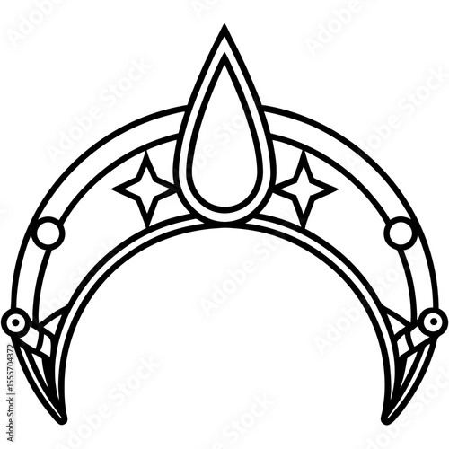 Moonlit Tiara Charm – Vector Art