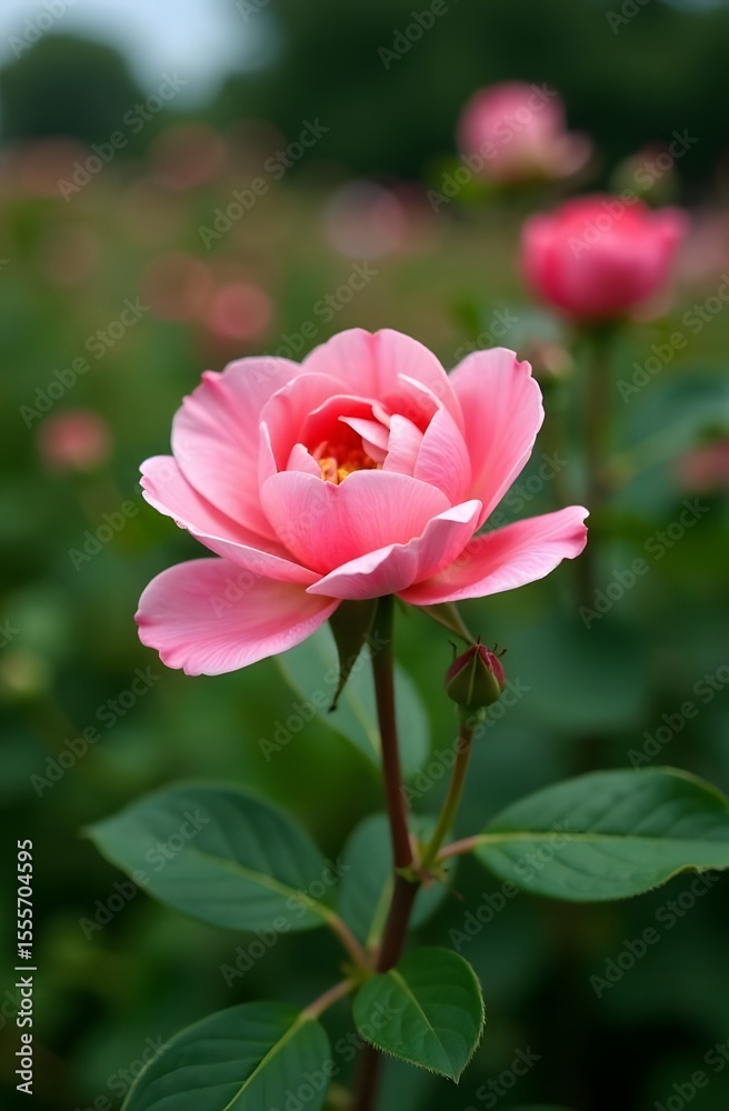 Beautiful pink rose in a garden Beautiful pink rose in a garden