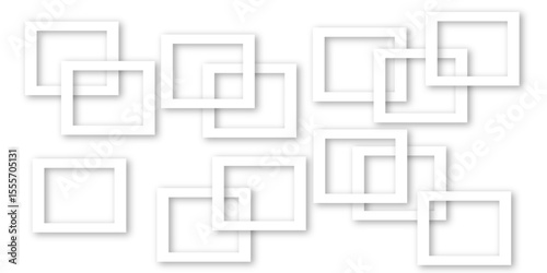 White and gray overlap triangle geometric technology pattern. gray rectangle frames with soft shadows white square line technology concept .White triangular beautiful tech layout triangle background.